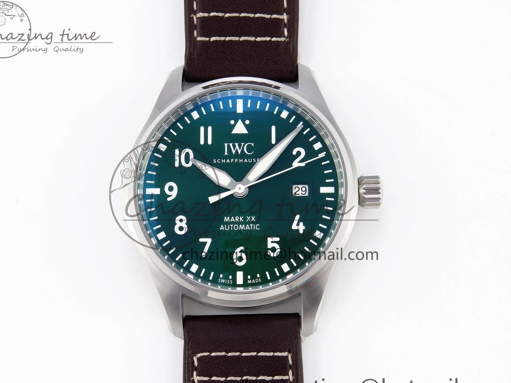 MIROTIME 0514 Pilot Mark XX IW328205 ZF 1:1 Best Edition Green Dial on Brown Leather Strap A UrbanStyle 7029